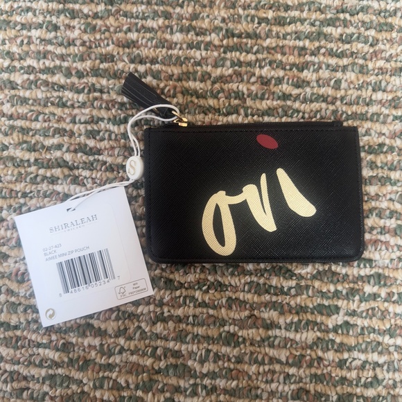 NEW Shiraleah Aimee Zip Card Pouch - Oui - Black - Picture 1 of 3